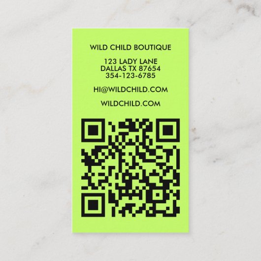 はっきりした開花ご注文お礼フローラミニマルQRコード 名刺 (裏面)