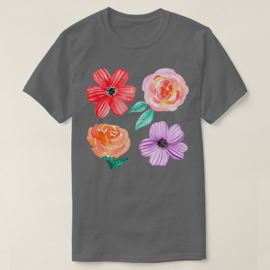 はっきりした開花オンベージュ Tシャツ (デザイン正面)