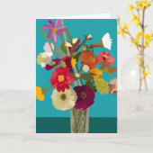 はっきりした開花グリーティングカード カード (黄色い花)