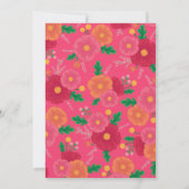 はっきりした開花誕生日パーティーの招待 招待状 (裏面)