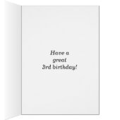 はっきりした青、フェイク金ゴールド3歳の誕生日（名刺あり） (内側 (右))