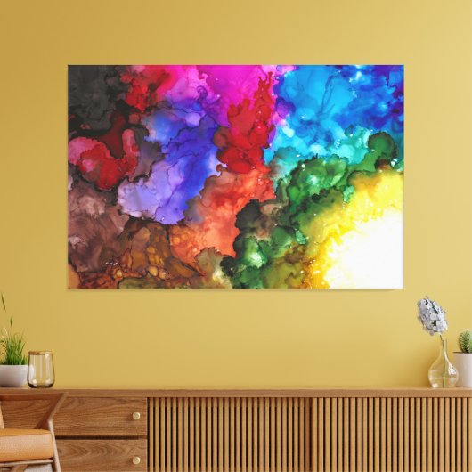 はっきりした鮮やかで引きカラフル伸ばしたキャンバス キャンバスプリント (インサイチュ (リビング))