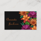 はっきりした鮮やかカラフル咲き花 名刺 (正面)