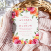 はっきりした鮮やかカラフル春夏フローラ結婚ズ 招待状