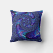 はっきりした鮮やかサイケデリックSpiraling Fractal Art クッション (裏面)