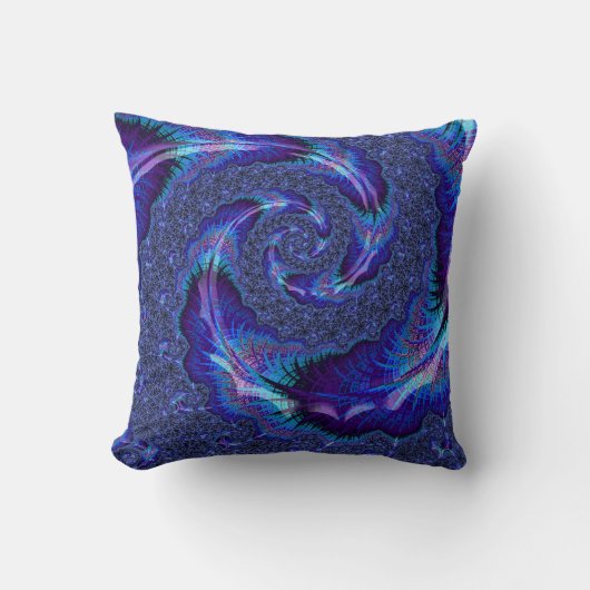 はっきりした鮮やかサイケデリックSpiraling Fractal Art クッション (正面)