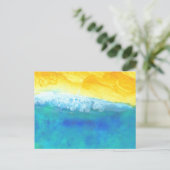 はっきりした鮮やか抽象芸術絵画シーケープ ポストカード (スタンド正面)