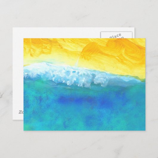 はっきりした鮮やか抽象芸術絵画シーケープ ポストカード (正面/裏面)