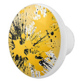 はっきりした黄絵を描（ばちゃばちゃ）跳ねるモダンー セラミックノブ (右)