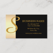 はっきりした黒エレガント金ゴールドストライプのメイクアップ 名刺 (裏面)