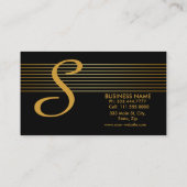 はっきりした黒エレガント金ゴールドストライプのメイクアップ 名刺 (裏面)
