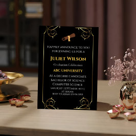 はっきりした黒大学の卒業スタイリッシュ開始 招待状