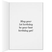 はっきりした黒、フェイク金ゴールド1歳の誕生日(名刺あり) (内側 (右))