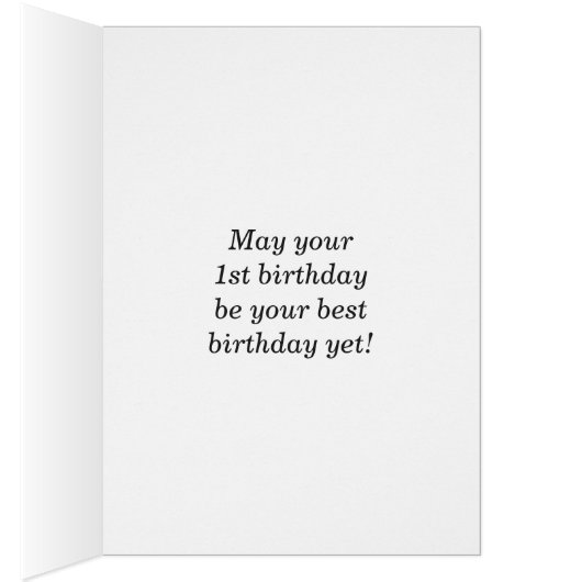 はっきりした黒、フェイク金ゴールド1歳の誕生日（名刺あり） (内側 (右))