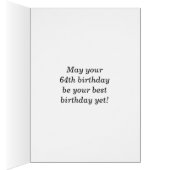 はっきりした黒、フェイク金ゴールド64番目の誕生日（名前カード付き） (内側 (右))