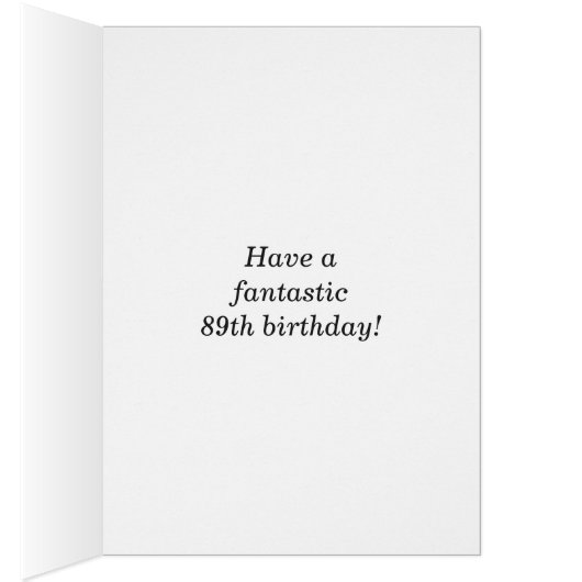 はっきりした黒、フェイク金ゴールド89番目の誕生日(名刺あり) (内側 (右))