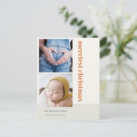 はっきりした2ミニマル枚の赤さびクリスマスメリー2 シーズンポストカード (スタンド正面)