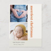 はっきりした2ミニマル枚の赤さびクリスマスメリー2 シーズンポストカード (正面)