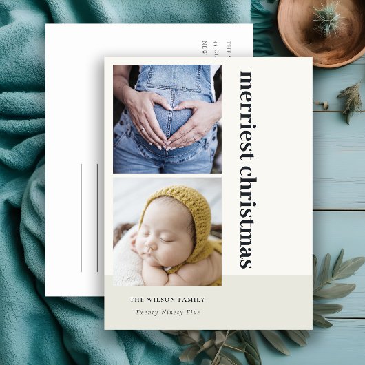 はっきりした2ミニマル枚フォトブラックメリークス シーズンポストカード