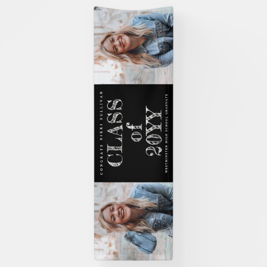 はっきりした2型写真卒業 横断幕 (縦)