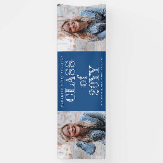 はっきりした2型写真卒業 横断幕 (縦)