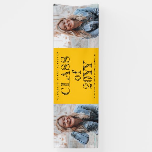 はっきりした2型写真卒業 横断幕 (縦)