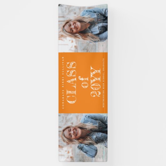 はっきりした2型写真卒業 横断幕 (縦)