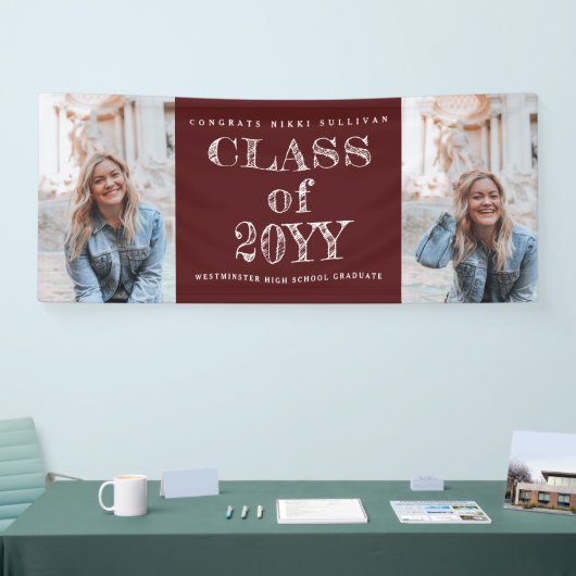 はっきりした2型写真卒業 横断幕 (トレードショー)