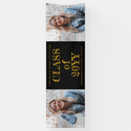 はっきりした2型写真卒業 横断幕 (縦)