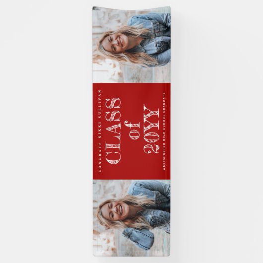 はっきりした2型写真卒業 横断幕 (縦)