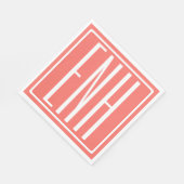 はっきりした3モダンイニシャルモノグラム |コーラル スタンダードランチョンナプキン (角)