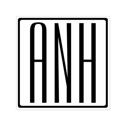 はっきりした3モダンイニシャルモノグラム セルフインキングスタンプ (デザイン)