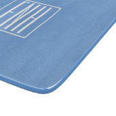 はっきりした3モダンイニシャルモノグラム |ソフトブルー カッティングボード (角)