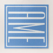 はっきりした3モダンイニシャルモノグラム |ソフトブルー ジグソーパズル (横)