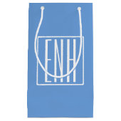 はっきりした3モダンイニシャルモノグラム |ソフトブルー スモールペーパーバッグ (正面)