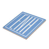 はっきりした3モダンイニシャルモノグラム |ソフトブルー タイル (側面)