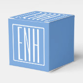 はっきりした3モダンイニシャルモノグラム |ソフトブルー フェイバーボックス (正面サイド)