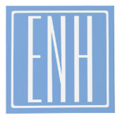 はっきりした3モダンイニシャルモノグラム |ソフトブルー フォトキューブ (正面)