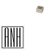 はっきりした3モダンイニシャルモノグラム ラバースタンプ (押印)