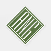 はっきりした3モダンイニシャルモノグラム |森の緑 スタンダードランチョンナプキン (角)