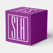 はっきりした3モダンイニシャルモノグラム |白と紫 フェイバーボックス (裏面サイド)