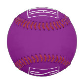 はっきりした3モダンイニシャルモノグラム |白と紫 野球ボール (裏面)