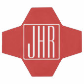 はっきりした3モダンイニシャルモノグラム |赤の上に白 サッカーボール (フラット)