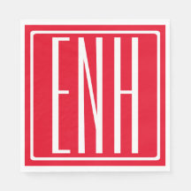 はっきりした3モダンイニシャルモノグラム |赤（またはdiy）