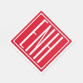 はっきりした3モダンイニシャルモノグラム |赤（またはdiy） スタンダードランチョンナプキン (角)