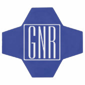 はっきりした3モダンイニシャルモノグラム |青の白 サッカーボール (フラット)