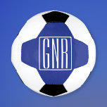 はっきりした3モダンイニシャルモノグラム |青の白 サッカーボール<br><div class="desc">クラッシーはっきりした、&モダン.</div>