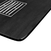 はっきりした3モダンイニシャルモノグラム |黒の上に白 カッティングボード (角)