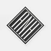 はっきりした3モダンイニシャルモノグラム |黒の上に白 スタンダードランチョンナプキン (角)