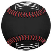 はっきりした3モダンイニシャルモノグラム |黒の上に白 ソフトボール (裏面)